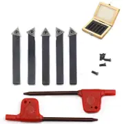 1/4"Mini Lathe Indexable Carbide Turning Tool Holder,Metal Lathe Tools Bit Se...
