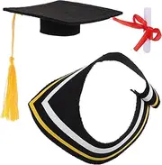 NOLITOY Graduation Outfit for Stuffed Animals Soft Plush Bear Costume with Gown Cap Scroll Graduation Cap and Gown Set for Bachelor Doctoral Degrees