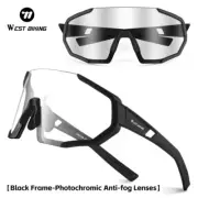 WEST BIKING Anti-Fog Photochromic Lenses Cycling Glasses Goggle Myopia Frame