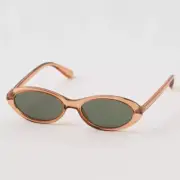 Aerie Getaway Sunglasses Clear Brown Peach - 100% UVA UVB Protection - BNWT