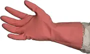 Bastion Silverlined Honeycomb Grip Rubber Gloves, Medium, Pink