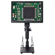 HAYEAR HDMI Microscope Camera Kit, 10.1 inch LCD Monitor, 150X C Mount Lens, LED Light Adjustable Stand - US Plug