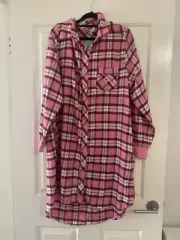 Peter Alexander Ladies Flannelette Pink Check Nightie Xlarge