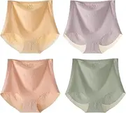 [Generic] Ancoho Panties,Fresh Seamless High Waist Hip Lifting Tummy Control Panties,Women Full Coverage Briefs 4 Pack