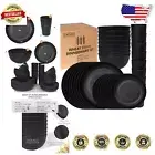 Durable Wheat Straw Dinnerware Set - BPA-Free, Dishwasher Safe for Home & Travel