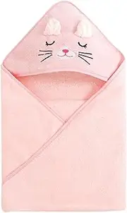 Hooded Baby Towel, 80 * 80cm Soft Blankets for Newborns, Animal Design Swaddle Wrap, Super Absorbent Bath Towel with Hood for Baby Boys Girls Newborns, Shower G'ifts Ideal for New Moms