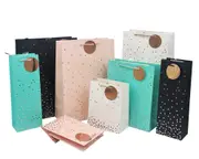 bulk 24 Gold Confetti Bottle Gift Bag Foiled Assorted 12x36cm