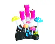 Fish Tank Artificial Finger Coral Aquarium Plant Decor Luminous Landscape Supply-Purple