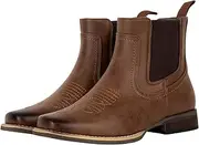 [J's.o.l.e] Men's Western Cowboy Boots Square Toe Ankle Boot for Men Chelsea Dress Casual Boots