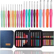 Yarniss 20 Sizes Crochet Hooks Complete Set, 0.5mm-10mm Ergonomic Crochet Hooks with Case for Arthritic Hands