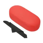 Hard Shell Eyeglasses Case, Litchi Grain Large Glasses Case, Red