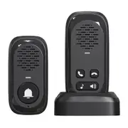 Wireless Doorbell, Wireless Intercom System for Home, 984ft Vioce Intercom Distance, 4 Volume Levels, Doorbells for House (Black)