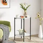 Heavy Sintered Stone Circle End Side Table Sofa Corner Table Lamp Plant Stand