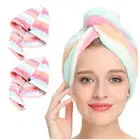 Microfiber Hair Towel 2Pack, Hair Towel Wrap for Women/Kids- Super Absorbent ...