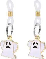 Niaspi Halloween Themed Non Piercing Fake Nipple Rings Nipple Noose Adjustable Pumpkin Ghost Dangle Nipplerings Non Pierced Fake Nipple Jewelry for Women, Rubber, No Gemstone