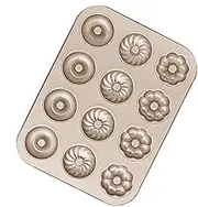 Donut Mold,Nonstick Carbon Steel Doughnut Mold Bagel Bakeware | Heat Resistant Baking Shaper Cake Making Supplies for Bakery, Kitchen, Work with Oven Fryer