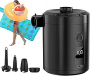 Portable Air Pump for Air Mattress - Electric Pump for Inflatables - 4000Pa Fast 5200mAh Battery Inflator Compressor Inflate Deflate Function for Camping Beach Travel