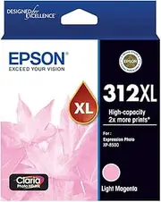 Epson 312XL - High Capacity Claria Photo HD - Light Magenta Ink Cartridge for XP-8500, XP8600, XP8700, Single Pack, C13T183692