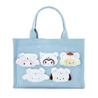 在飛比找樂天市場購物網優惠-小禮堂 Sanrio大集合 帆布玩偶手提袋 (綿綿雪花熊)