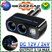 12V Car Charger Cigarete Lighter Double Power Adapter Socket Splitter Dual USB