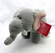 Russ Elephant Plush Stuffed Gray & Pink New w/Tag Sweet Baby Nursery Soft #34210