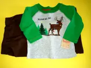 Magical Season CHRISTMAS Boy LS Pullover Shirt Pant w/2 Pockets sz 12m