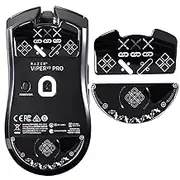 immoenuc Glass Mouse Skates for Razer Viper V3 Pro Mouse Feet Pads Smooth Durable Slim 2.5D Curved Edge Game Mouse Accessories (Printing Pattern)