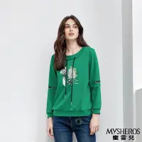 在飛比找Yahoo奇摩購物中心優惠-【MYSHEROS蜜雪兒】棉質抽繩彈性造形上衣-綠