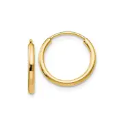 Finest Gold 1.5 x 11 mm 14K Yellow Gold Polished Round Endless Hoop Earrings, Pa