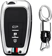 TECART Key Fob Case Cover Fit for Toyota Key fob Keychain Key Housing Key Accessories Protector 3 Button