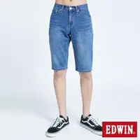 在飛比找momo購物網優惠-【EDWIN】男裝 503 基本復古牛仔短褲(石洗藍)