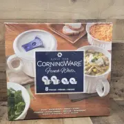 NIB Sealed CorningWare French White 20oz. Soup/Meal Mugs w/ Vented Lids 8 Set