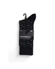 Emporio Armani Underwear Eagle Logo Socks 2 Pack Men Black