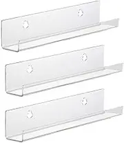 3 Pack Wall Mounted Vinyl Record Holder 30 cm Clear Acrylic Vinyl Record Shelf Album for Everyday Listening and LP Storage Music Wall Art Wall Display