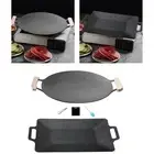 Korean BBQ Pan with Handles Cookware BBQ Griddle for Travel Stovetop Kitchen
