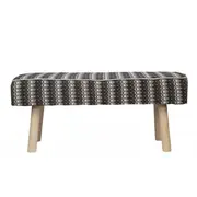Ava Upholstered Bench Set WHT/BLK