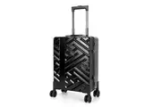 Swiss Aluminium Luggage Suitcase Lightweight with TSA locker 8 wheels 360 degree rolling Carry On HardCase SN7623A Black