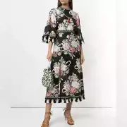 Alice McCall Black Magic Moments Linen Midi Dress NWT