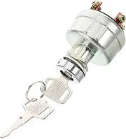 Ignition Switch with Key for Tractors Cars and Excavators Heavy Duty Terminal Start Ignition Switch for Vehicles Compatible with and