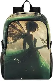 [AIXIWAWA] Travel Backpack Green Fairy, Packable Lightweight Waterproof Portable Casual Daypack Foldable for Hiking Camping Weight Capacity 22 LB, Multicolor, 11.2×5.9×18.5 IN