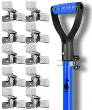Wall Mount Spring Clamps for Tools Shovel Rakes Brooms Mop Holder, 10 Pack