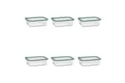 6PK Ecology Store Rectangle Clear Glass Food Storage Container 1520ml Eucalyptus