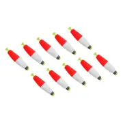 10Pcs Fishing Bobbers Floats, 3x0.7 in EVA Spring Bobbers Buoy, Red White