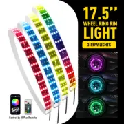 3 Row 17.5 LED Wheel Ring Rim Lights RGB Color Turn Signal IP68 Bluetooth APP P