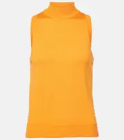 [Carolina Herrera] Carolina Herrera Knitted silk and cotton turtleneck top AU 14 orange