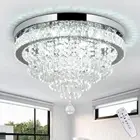 RHEAFON Dimmable Crystal Chandelier 19.7 Inch Modern LED Crystal Ceiling Ligh...