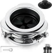 [Saillong] Garbage Disposal Flange, 3 Bolt Mount Stainless Steel Kitchen Sink Flange Kit with Stopper for 3 1/2 Inch Standard Sink Drain Hole, Compatible with InSinkErator Models Garbage Disposal