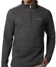 Columbia Mens Half Zip Sweatshirt Sz S Great Hart Mountain III Fleece Gray $65