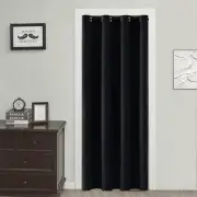 Doorway Curtain Panel Room Divider Solid 51"W x 78"L (Pack of 1), Black