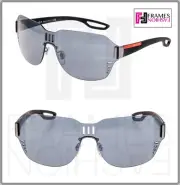 PRADA LINEA ROSSA LJ SILVER 05S Rubber Black Shield Mirror Sunglasses PS05SS
